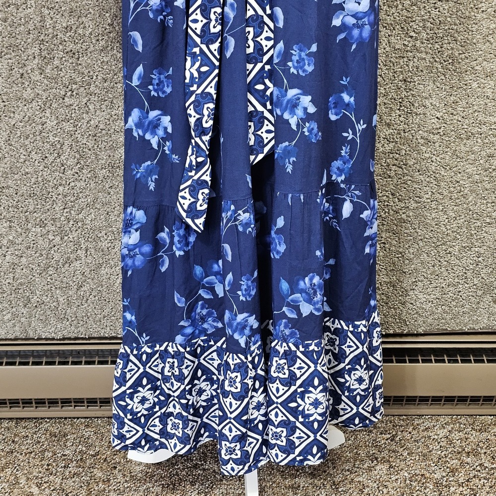 Celina Moon Floral Maxi Dress Long Sleeve Boho Size Small Blue Printed NWT - Picture 3 of 12